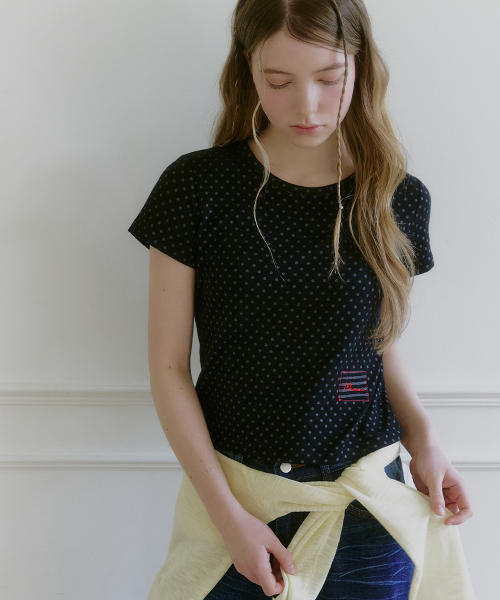MICANE(ミケーネ)の「ラビンドットミニマルT(Tシャツ/カットソー・レディース・ライトグレー/ブラック/クリーム・SMALL/MEDIUM/LARGE/X-LARGE)」の8枚目の写真