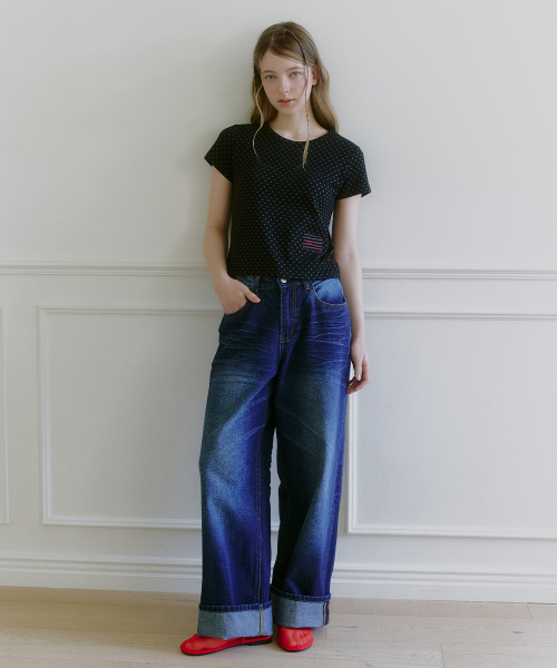 MICANE(ミケーネ)の「ラビンドットミニマルT(Tシャツ/カットソー・レディース・ライトグレー/ブラック/クリーム・SMALL/MEDIUM/LARGE/X-LARGE)」の9枚目の写真