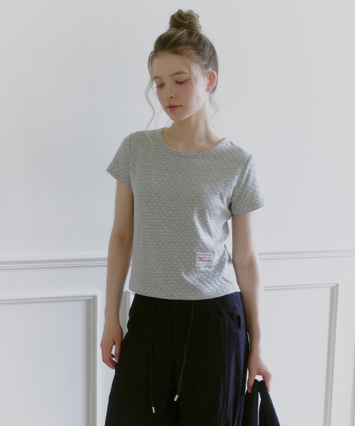 MICANE(ミケーネ)の「ラビンドットミニマルT(Tシャツ/カットソー・レディース・ライトグレー/ブラック/クリーム・SMALL/MEDIUM/LARGE/X-LARGE)」の11枚目の写真