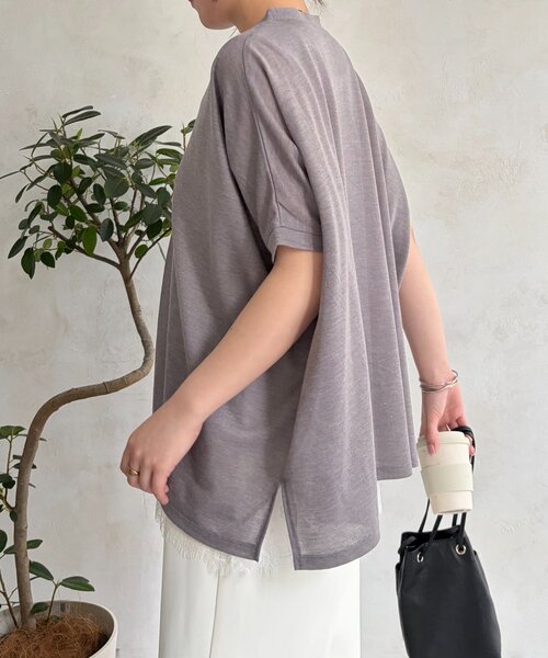Jena espace merveilleux(ジェナ エスパスメルヴェイユ)の「シアーラメカーディガン(Tシャツ/カットソー・レディース・ネイビー/ベージュ/グレー・FREE)」の11枚目の写真