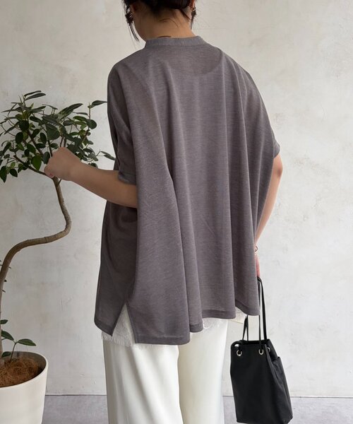 Jena espace merveilleux(ジェナ エスパスメルヴェイユ)の「シアーラメカーディガン(Tシャツ/カットソー・レディース・ネイビー/ベージュ/グレー・FREE)」の13枚目の写真