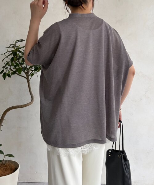 Jena espace merveilleux(ジェナ エスパスメルヴェイユ)の「シアーラメカーディガン(Tシャツ/カットソー・レディース・ネイビー/ベージュ/グレー・FREE)」の15枚目の写真