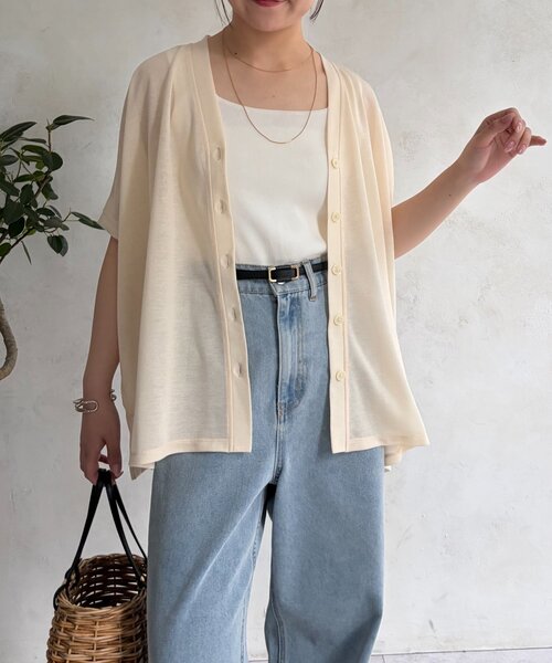Jena espace merveilleux(ジェナ エスパスメルヴェイユ)の「シアーラメカーディガン(Tシャツ/カットソー・レディース・ネイビー/ベージュ/グレー・FREE)」の21枚目の写真
