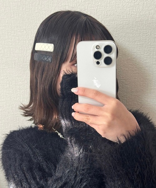 tunee(チュニー)の「2setぱっちんフェイクレザーヘアピン(hsyd)(リング・レディース・アイボリー・FREE)」の4枚目の写真