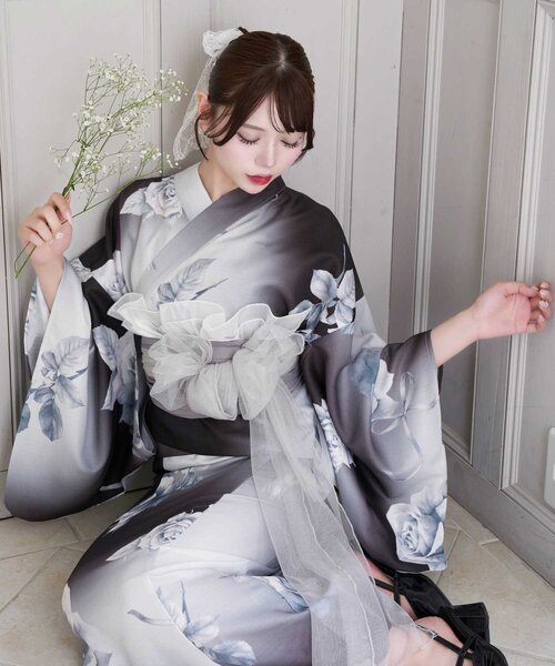 OLIVE des OLIVE(オリーブデオリーブ)の「【Belle Charme】Classic Girly 浴衣5点Set(浴衣・レディース・ピンク/ブラック・FREE)」の10枚目の写真