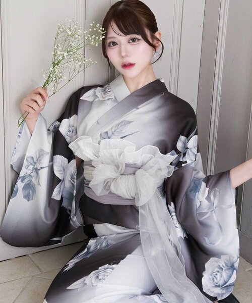 OLIVE des OLIVE(オリーブデオリーブ)の「【Belle Charme】Classic Girly 浴衣5点Set(浴衣・レディース・ピンク/ブラック・FREE)」の9枚目の写真