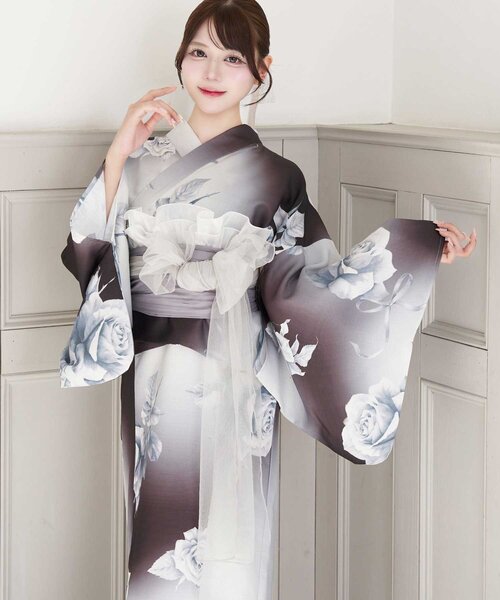 OLIVE des OLIVE(オリーブデオリーブ)の「【Belle Charme】Classic Girly 浴衣5点Set(浴衣・レディース・ピンク/ブラック・FREE)」の8枚目の写真