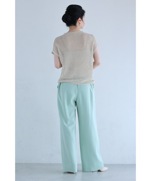 cawaii(カワイイ)の「咲き浮かぶ花の涼しいニットカットソートップス(ニット/セーター・レディース・ベージュ・FREE)」の5枚目の写真