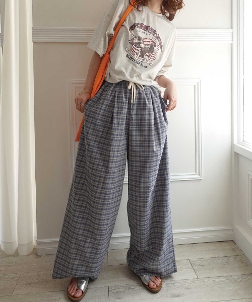 CORNERS(コーナーズ)の「チェックラフパンツ(その他パンツ・レディース・ブルー/ブラック/オリーブ・M)」の6枚目の写真