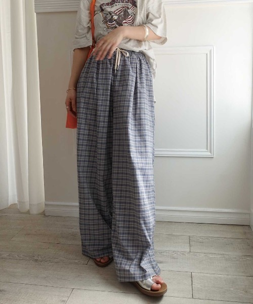 CORNERS(コーナーズ)の「チェックラフパンツ(その他パンツ・レディース・ブルー/ブラック/オリーブ・M)」の7枚目の写真