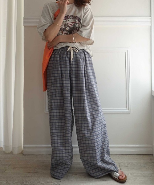CORNERS(コーナーズ)の「チェックラフパンツ(その他パンツ・レディース・ブルー/ブラック/オリーブ・M)」の8枚目の写真