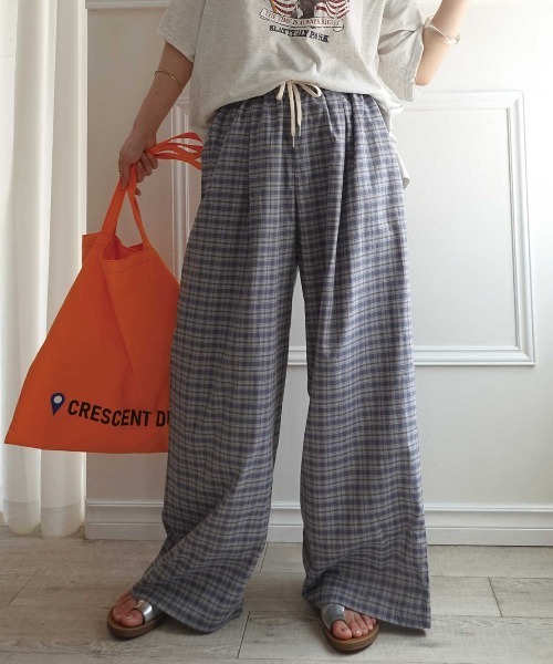 CORNERS(コーナーズ)の「チェックラフパンツ(その他パンツ・レディース・ブルー/ブラック/オリーブ・M)」の9枚目の写真
