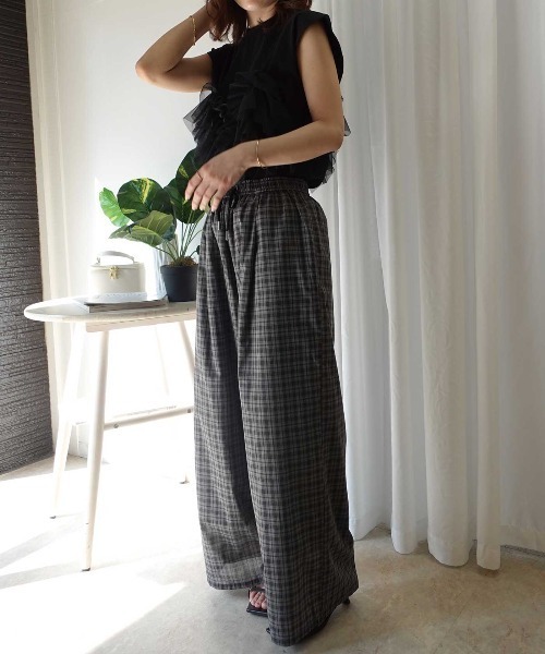 CORNERS(コーナーズ)の「チェックラフパンツ(その他パンツ・レディース・ブルー/ブラック/オリーブ・M)」の12枚目の写真