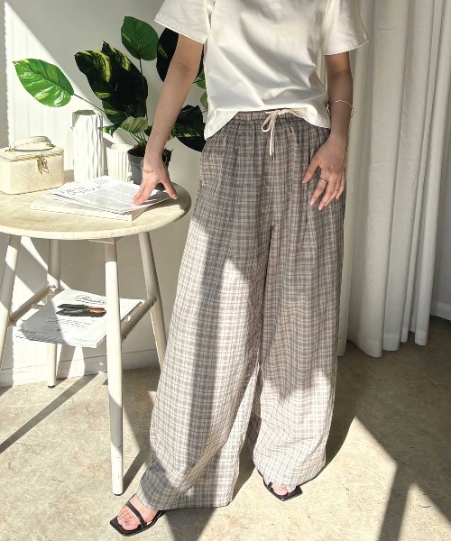 CORNERS(コーナーズ)の「チェックラフパンツ(その他パンツ・レディース・ブルー/ブラック/オリーブ・M)」の15枚目の写真