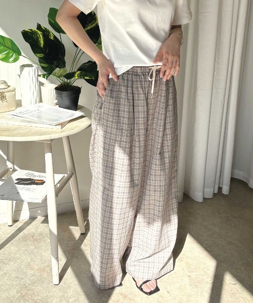 CORNERS(コーナーズ)の「チェックラフパンツ(その他パンツ・レディース・ブルー/ブラック/オリーブ・M)」の16枚目の写真