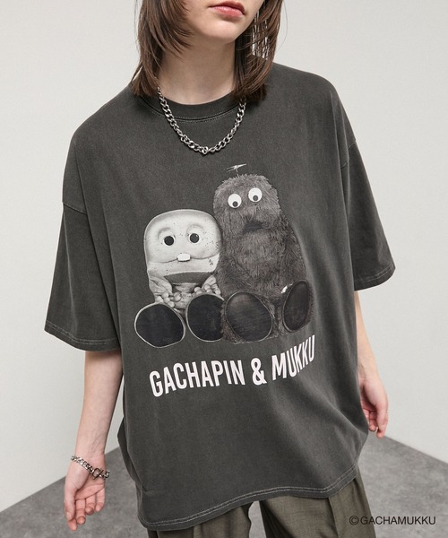 Alfred Alex(アルフレッドアレックス)の「<Exclusive> Gachapin & Mukku Vintage Graphic Tee / ガチャピン・ムック 別注 ヴィンテージライク グラフィックTシャツ(Tシャツ/カットソー・メンズ・ブラック系/ブラック系2/ブラック系3・L/M)」の5枚目の写真