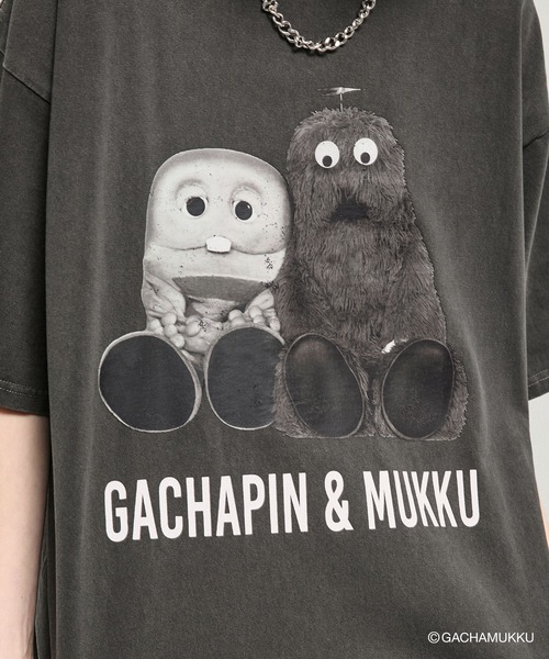 Alfred Alex(アルフレッドアレックス)の「<Exclusive> Gachapin & Mukku Vintage Graphic Tee / ガチャピン・ムック 別注 ヴィンテージライク グラフィックTシャツ(Tシャツ/カットソー・メンズ・ブラック系/ブラック系2/ブラック系3・L/M)」の9枚目の写真