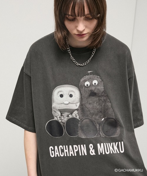 Alfred Alex(アルフレッドアレックス)の「<Exclusive> Gachapin & Mukku Vintage Graphic Tee / ガチャピン・ムック 別注 ヴィンテージライク グラフィックTシャツ(Tシャツ/カットソー・メンズ・ブラック系/ブラック系2/ブラック系3・L/M)」の10枚目の写真