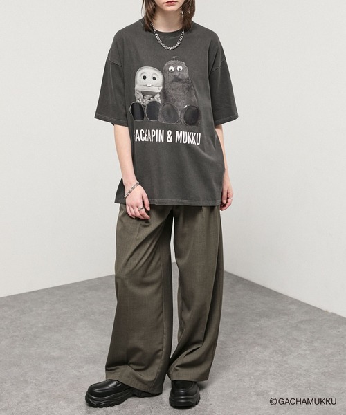 Alfred Alex(アルフレッドアレックス)の「<Exclusive> Gachapin & Mukku Vintage Graphic Tee / ガチャピン・ムック 別注 ヴィンテージライク グラフィックTシャツ(Tシャツ/カットソー・メンズ・ブラック系/ブラック系2/ブラック系3・L/M)」の12枚目の写真