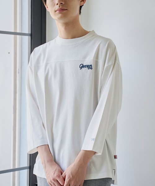 PENNEYS(ぺニーズ)の「【UVカット・接触冷感・吸水速乾・遮熱性】Penneys × WELLTECT 別注フットボールTシャツ(Tシャツ/カットソー・メンズ・ホワイト/ブラック/ダークグレー/ブラウン・S/M/L/XL)」の1枚目の写真