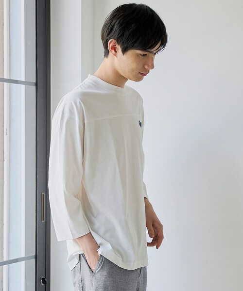 PENNEYS(ぺニーズ)の「【UVカット・接触冷感・吸水速乾・遮熱性】Penneys × WELLTECT 別注フットボールTシャツ(Tシャツ/カットソー・メンズ・ホワイト/ブラック/ダークグレー/ブラウン・S/M/L/XL)」の10枚目の写真