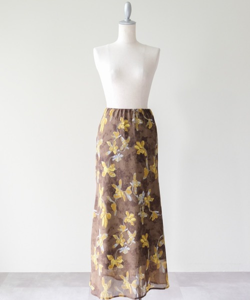 DOLLUPOOPS(ドールアップウップス)の「Flower Sheer Long Skirt(フラワーシアーロングスカート)(スカート・レディース・カーキ/ブラック・FREE/LARGE/MEDIUM)」の13枚目の写真