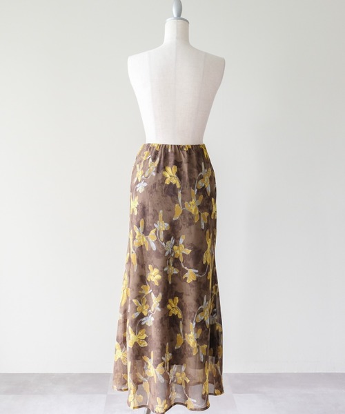 DOLLUPOOPS(ドールアップウップス)の「Flower Sheer Long Skirt(フラワーシアーロングスカート)(スカート・レディース・カーキ/ブラック・FREE/LARGE/MEDIUM)」の14枚目の写真