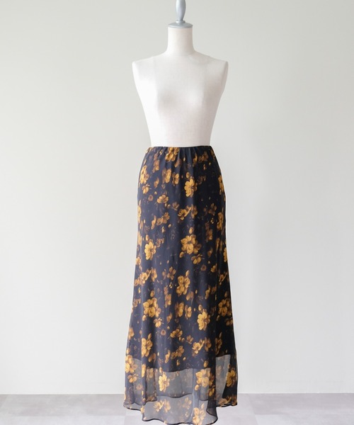 DOLLUPOOPS(ドールアップウップス)の「Flower Sheer Long Skirt(フラワーシアーロングスカート)(スカート・レディース・カーキ/ブラック・FREE/LARGE/MEDIUM)」の15枚目の写真