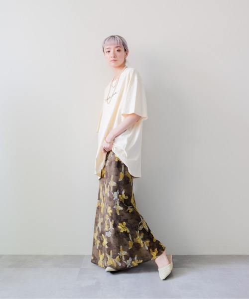 DOLLUPOOPS(ドールアップウップス)の「Flower Sheer Long Skirt(フラワーシアーロングスカート)(スカート・レディース・カーキ/ブラック・FREE/LARGE/MEDIUM)」の4枚目の写真
