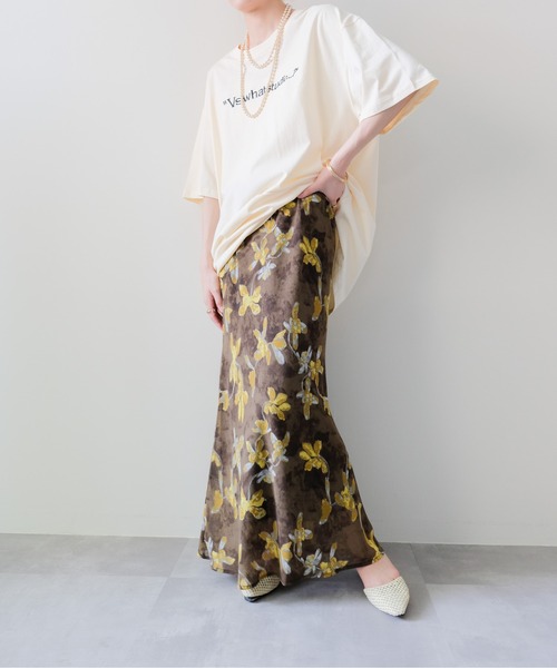 DOLLUPOOPS(ドールアップウップス)の「Flower Sheer Long Skirt(フラワーシアーロングスカート)(スカート・レディース・カーキ/ブラック・FREE/LARGE/MEDIUM)」の6枚目の写真
