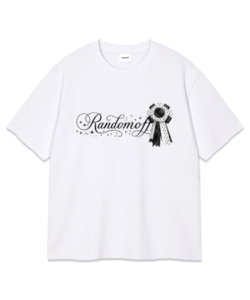 RANDOMOFF(ランダムオフ)の「BLACK ROSETTE T-SHIRT (2color)(Tシャツ/カットソー・レディース・ブラック/ホワイト・SMALL/MEDIUM/LARGE/X-LARGE)」の4枚目の写真