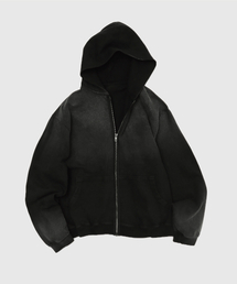 Thin Zip-up Hoodie Faded Black [Timelesssportswear x SLICK AND EASY]