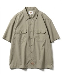 2026SS Dickies/ディッキーズ オーバーサイズ ナイロンワッシャー ワンポイントロゴ 裾ドローコード 半袖 ワークシャツ