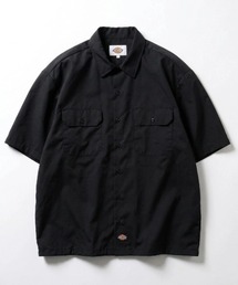 2026SS Dickies/ディッキーズ オーバーサイズ ナイロンワッシャー ワンポイントロゴ 裾ドローコード 半袖 ワークシャツ