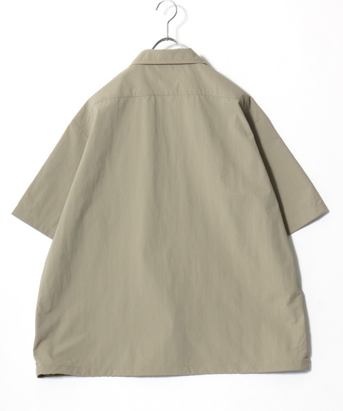 Dickies（ディッキーズ）の「2026SS Dickies/ディッキーズ オーバーサイズ ナイロンワッシャー ワンポイントロゴ 裾ドローコード 半袖 ワークシャツ（シャツ/ブラウス・メンズ・ブラック/カーキ・XL/M/L）」の4枚目の写真