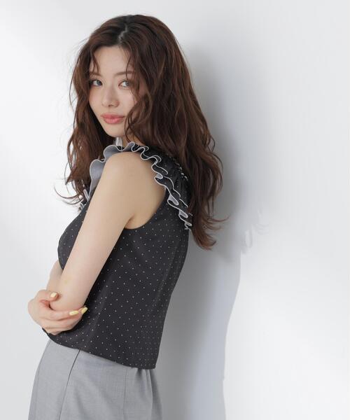 PROPORTION BODY DRESSING(プロポーションボディドレッシング)の「ラッフルカラーブラウス(シャツ/ブラウス・レディース・ブラック系その他/ホワイト系その他・FREE)」の5枚目の写真