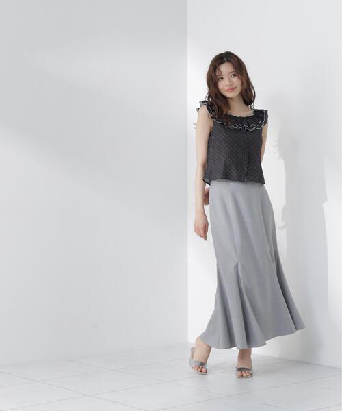 PROPORTION BODY DRESSING(プロポーションボディドレッシング)の「ラッフルカラーブラウス(シャツ/ブラウス・レディース・ブラック系その他/ホワイト系その他・FREE)」の9枚目の写真