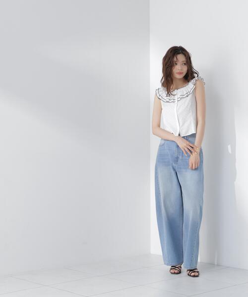 PROPORTION BODY DRESSING(プロポーションボディドレッシング)の「ラッフルカラーブラウス(シャツ/ブラウス・レディース・ブラック系その他/ホワイト系その他・FREE)」の20枚目の写真