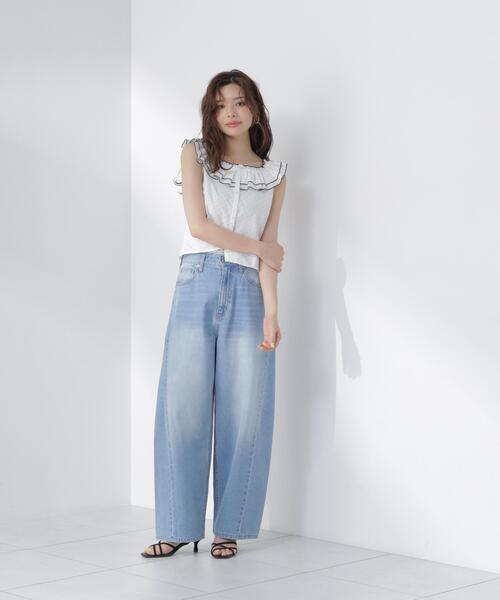 PROPORTION BODY DRESSING(プロポーションボディドレッシング)の「ラッフルカラーブラウス(シャツ/ブラウス・レディース・ブラック系その他/ホワイト系その他・FREE)」の21枚目の写真