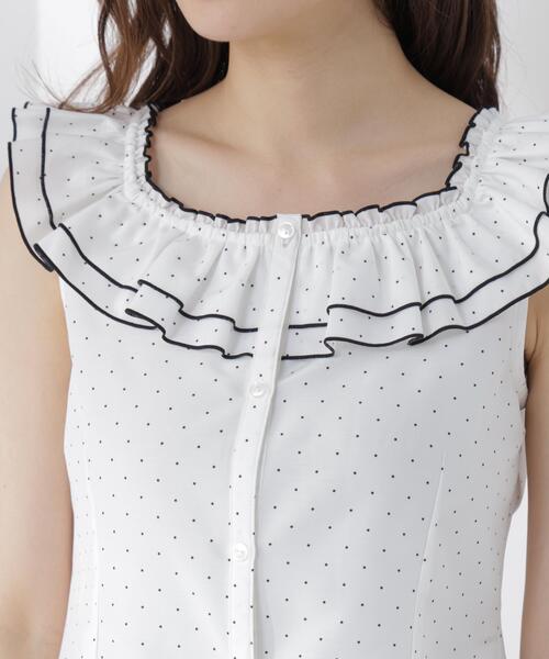 PROPORTION BODY DRESSING(プロポーションボディドレッシング)の「ラッフルカラーブラウス(シャツ/ブラウス・レディース・ブラック系その他/ホワイト系その他・FREE)」の7枚目の写真