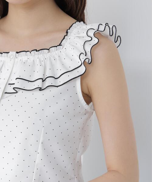 PROPORTION BODY DRESSING(プロポーションボディドレッシング)の「ラッフルカラーブラウス(シャツ/ブラウス・レディース・ブラック系その他/ホワイト系その他・FREE)」の8枚目の写真