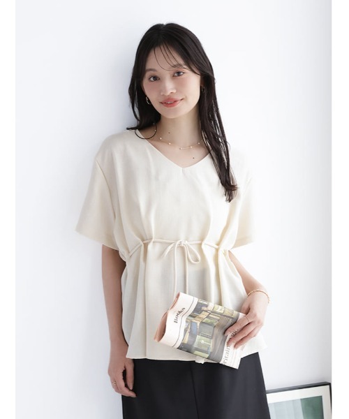 fifth（フィフス）の「【SETUP対応】ウエストマークVネックプルオーバー（シャツ/ブラウス・レディース・ブラック/ベージュ・M）」の8枚目の写真