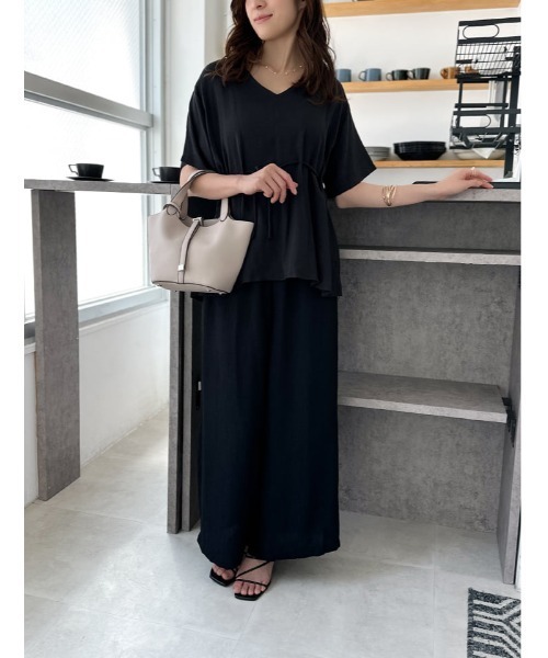 fifth（フィフス）の「【SETUP対応】ウエストマークVネックプルオーバー（シャツ/ブラウス・レディース・ブラック/ベージュ・M）」の10枚目の写真
