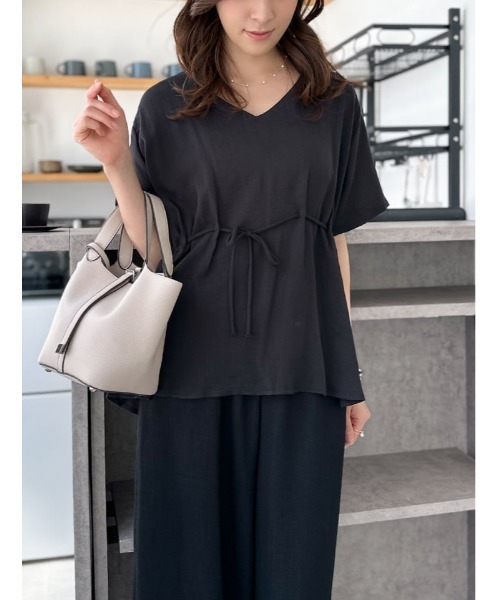 fifth（フィフス）の「【SETUP対応】ウエストマークVネックプルオーバー（シャツ/ブラウス・レディース・ブラック/ベージュ・M）」の13枚目の写真