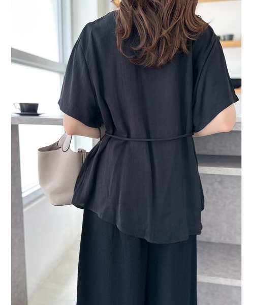 fifth（フィフス）の「【SETUP対応】ウエストマークVネックプルオーバー（シャツ/ブラウス・レディース・ブラック/ベージュ・M）」の17枚目の写真