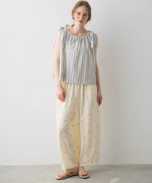 Crisp(クリスプ)の「embroidery easy pants / エンブロイダリーイージーパンツ(その他パンツ・レディース・ダークグレー/アイボリー・FREE)」の12枚目の写真