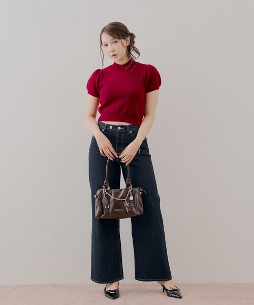 Chico(チコ)の「パフスリーブロゴ刺繍ニット(ニット/セーター・レディース・アイボリー/ネイビー/レッド系その他3/ブラウン系その他3・FREE)」の16枚目の写真