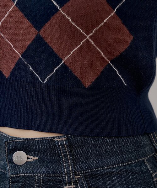 Chico(チコ)の「パフスリーブロゴ刺繍ニット(ニット/セーター・レディース・アイボリー/ネイビー/レッド系その他3/ブラウン系その他3・FREE)」の5枚目の写真