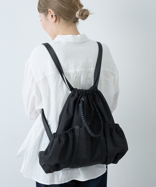 collex(コレックス)の「3WAY撥水ナイロントート&ナップサック(バックパック/リュック・レディース・ブラック/グレイッシュベージュ・フリー)」の3枚目の写真