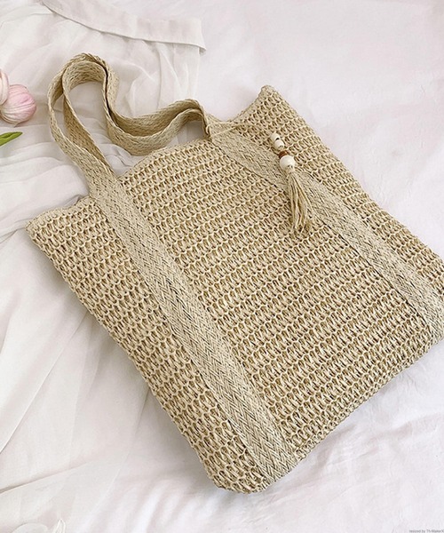 Mignonjour（ミニョンジュール）の「Mignonjour/リゾートメッシュトートバッグ M2951（トートバッグ・レディース・ベージュ/ブラウン・FREE）」の2枚目の写真